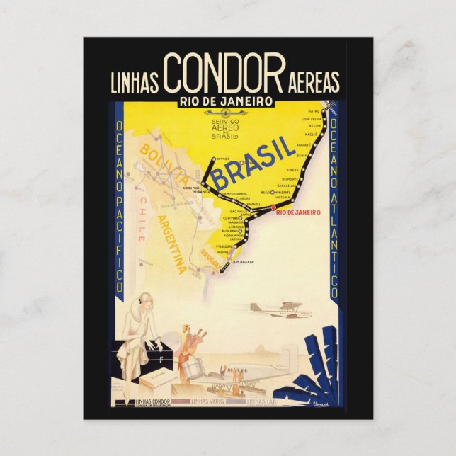 "Brasilien" vintage resor Vykort (Framsida)