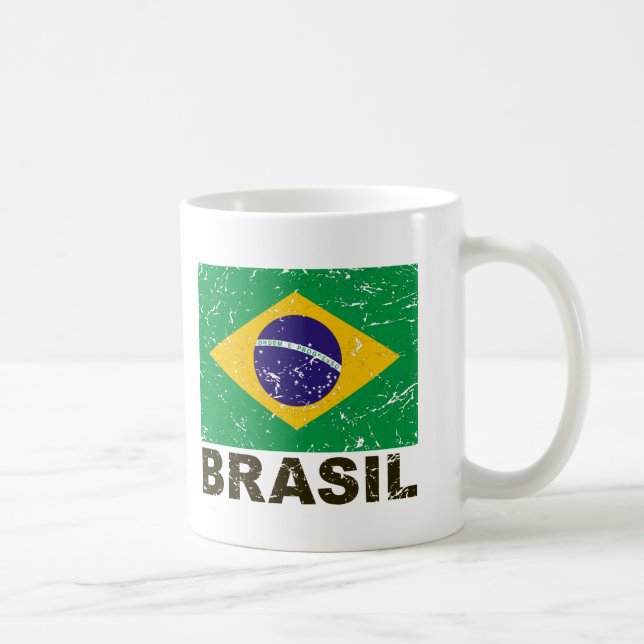 Brasilien vintageflagga kaffemugg (Höger)