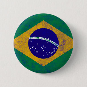 Brasilien vintageflagga knapp