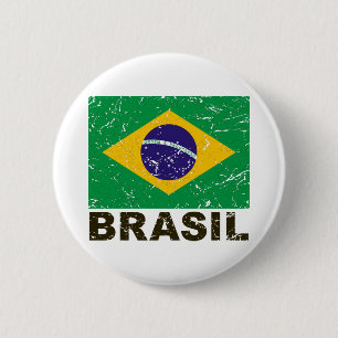 Brasilien vintageflagga knapp