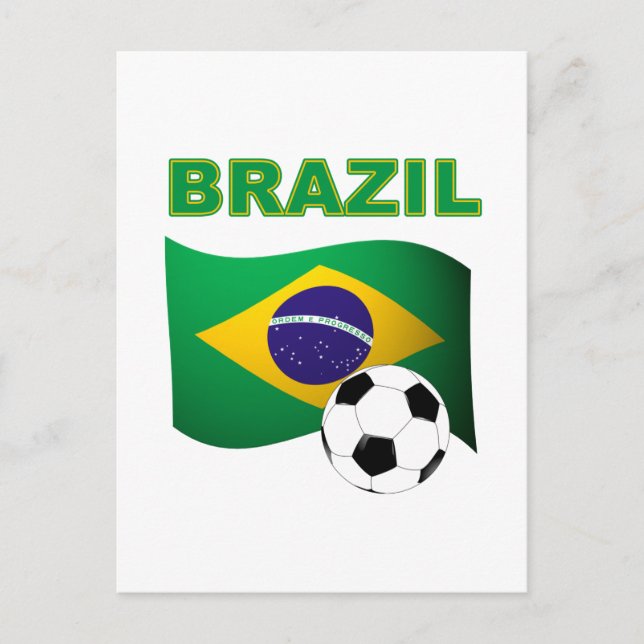 Brasilien Vm T-Shirt Flagga Vykort (Framsida)