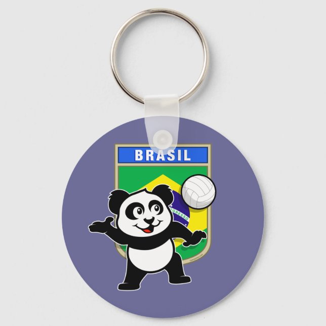Brasilien Volleyball Panda Nyckelring (Framsida)