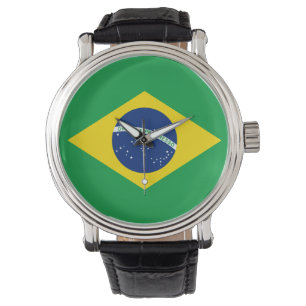 Brasilien Watch - flagga Brasilien Armbandsur