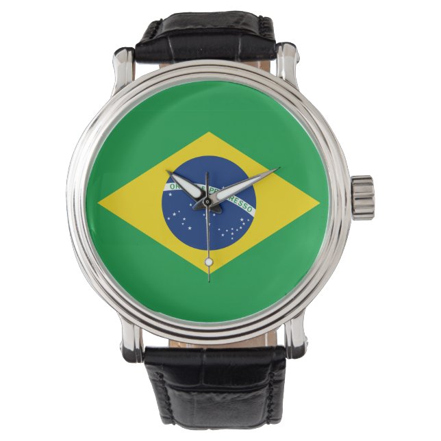 Brasilien Watch - flagga Brasilien Armbandsur (Framsida)