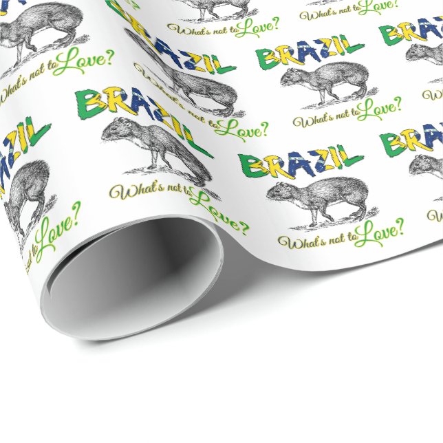 Brasilien - What's Not Kärlek Brasil Quote Presentpapper (Rullad Hörn)