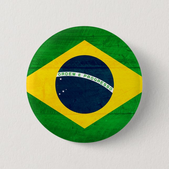 Brasilien Wood flagga Knapp (Framsida)