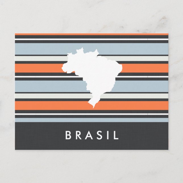 Brasilienkarta: Moderna ränder Vykort (Framsida)
