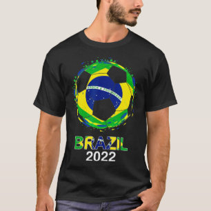 Brasiliens Flagga 2022 Understödjande brasilianskt T Shirt