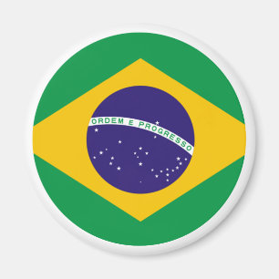Brasiliens Flagga Circle of the MUSEUM Zazzle Magnet
