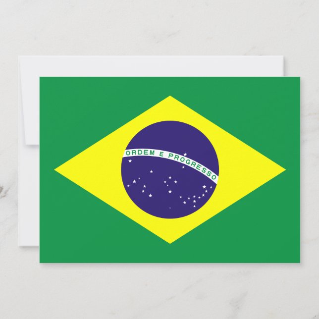 Brasiliens Flagga Design Inbjudningar (Framsida)
