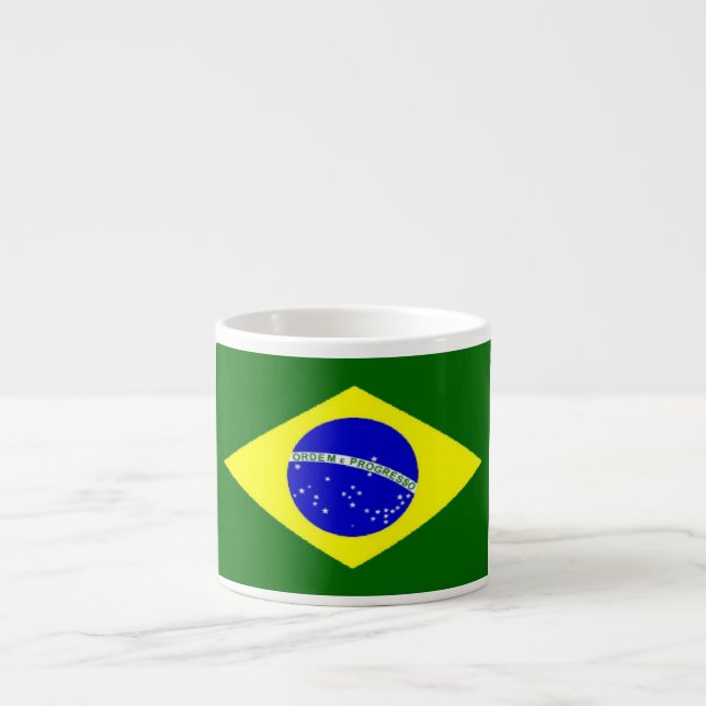 Brasiliens flagga espressomugg (Framsidan)