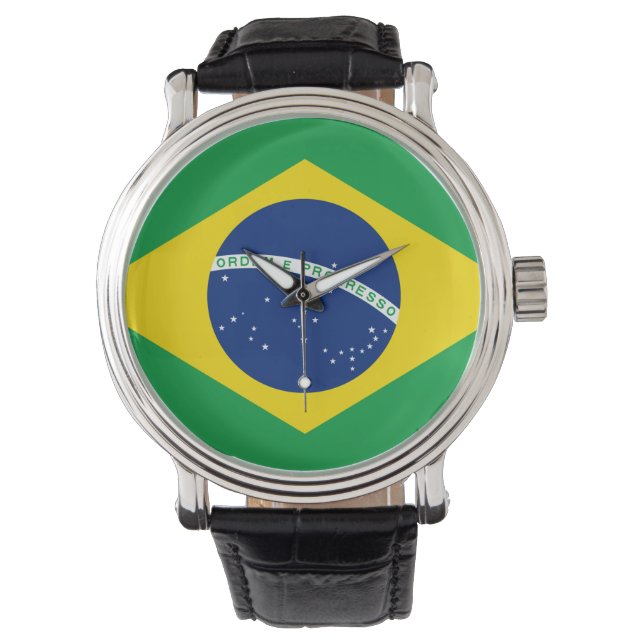 Brasiliens flagga eWatch Watch Armbandsur (Framsida)