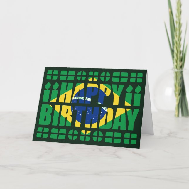 Brasiliens Flagga-födelsedagskort Kort (Framsida)