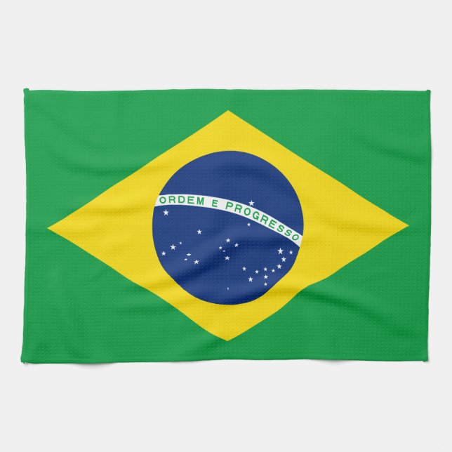 Brasiliens flagga kökshandduk (Horisontell)
