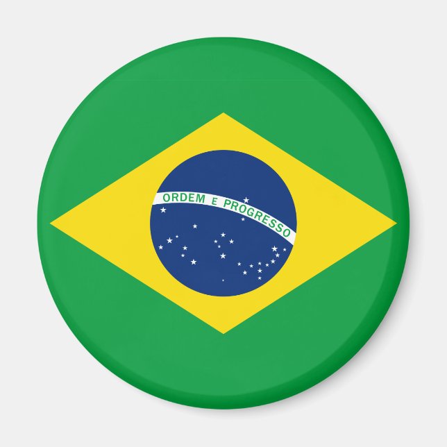 Brasiliens Flagga Magnet (Framsidan)