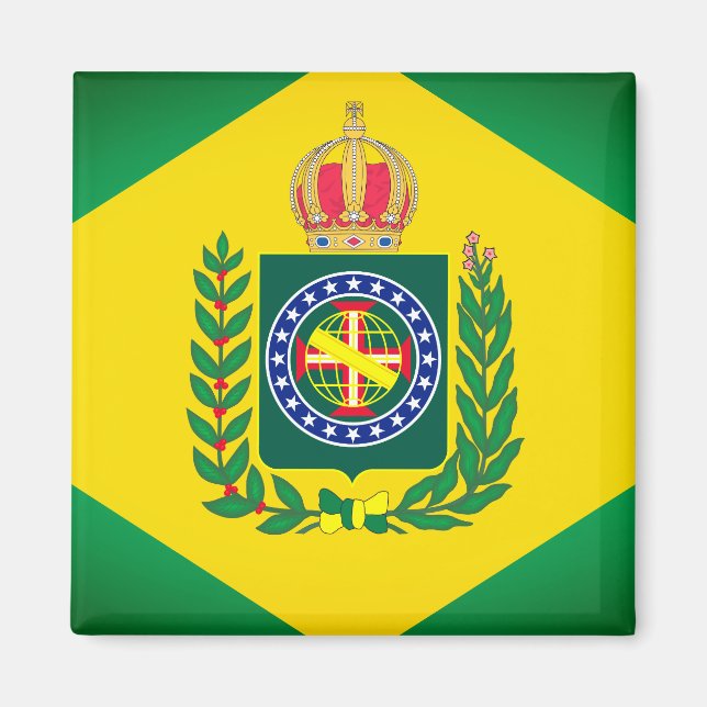 Brasiliens flagga magnet (Framsidan)