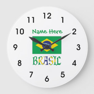 Brasiliens flagga och Brasilien Kommer Namnet Stor Klocka