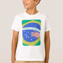Brasiliens flagga och Lulas hand - patriotisk bras