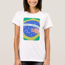 Brasiliens flagga och Lulas hand - patriotisk bras