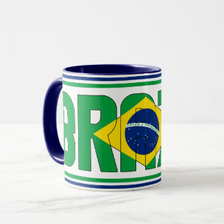 Brasiliens Flagga Patriotic Coffe Mugg