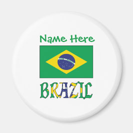 Brasiliens flagga Personlig Magnet