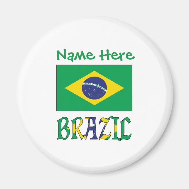 Brasiliens flagga Personlig  Magnet (Framsidan)