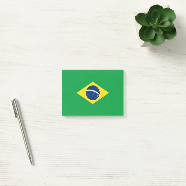 Brasiliens flagga post-it block (Kontor)