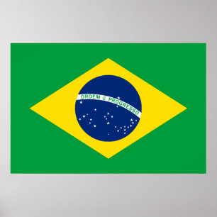 Brasiliens Flagga Poster