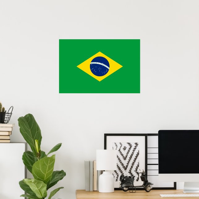 Brasiliens flagga poster (Hemmakontoret)