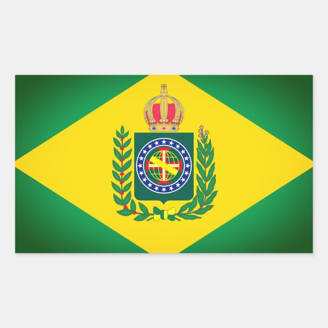 Brasiliens flagga rektangulärt klistermärke (Framsida)