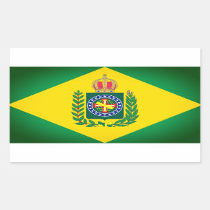Brasiliens flagga rektangulärt klistermärke
