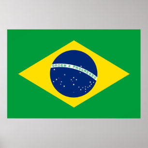 Brasiliens flagga Skriv ut värde Poster Papprare