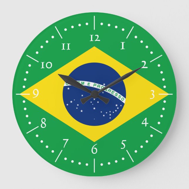 Brasiliens flagga stor klocka (Framsida)