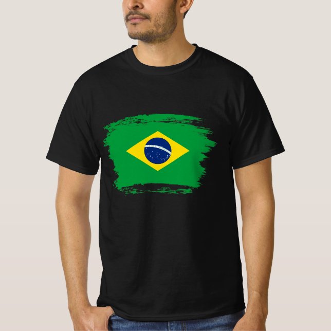 Brasiliens flagga t shirt (Framsida)