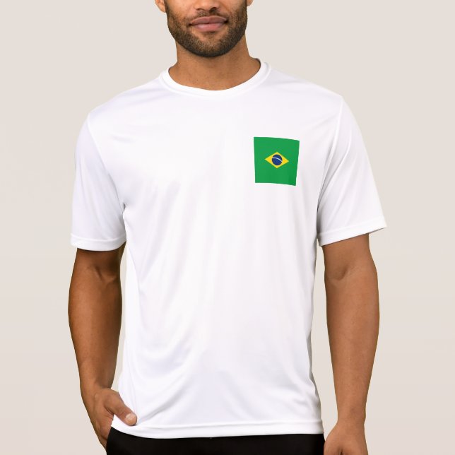 Brasiliens flagga t shirt (Framsida)