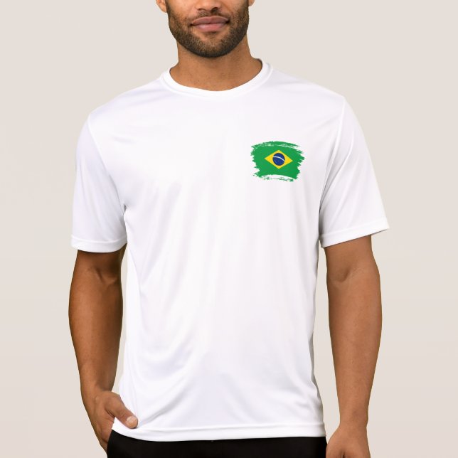 Brasiliens flagga t shirt (Framsida)
