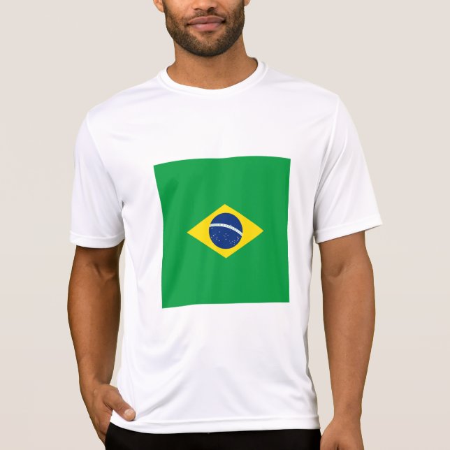 Brasiliens flagga t shirt (Framsida)