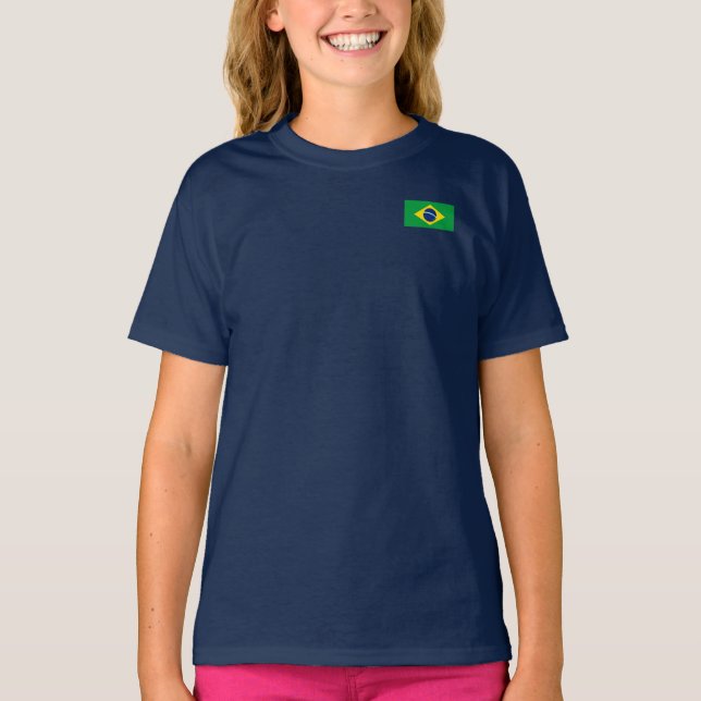 Brasiliens Flagga T-shirt (Framsida)