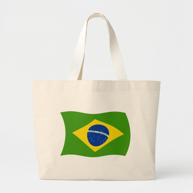 Brasiliens Flagga Tote Bag Jumbo Tygkasse (Framsidan)