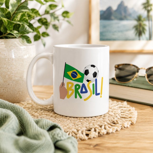 Brasiliens fotbollsstolthet  kaffemugg (Skapare uppladdad)