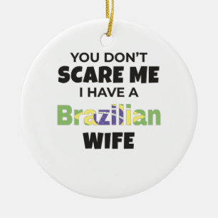 Brasiliens gåva du Skrämmer mig inte att jag har Julgransprydnad Keramik
