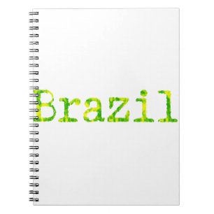 Brasiliens Grönt- och Gult-teckensnitt Anteckningsbok Med Spiral