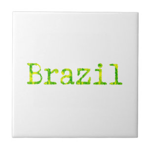 Brasiliens Grönt- och Gult-teckensnitt Kakelplatta