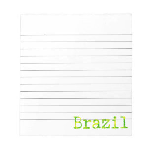 Brasiliens Grönt- och Gult-teckensnitt linjerad Anteckningsblock