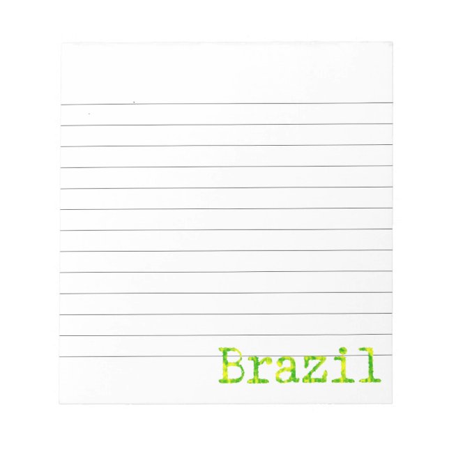 Brasiliens Grönt- och Gult-teckensnitt linjerad Anteckningsblock (Framsida)