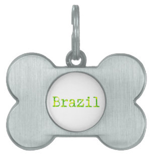 Brasiliens Grönt- och Gult-teckensnitt Namnbricka Husdjur