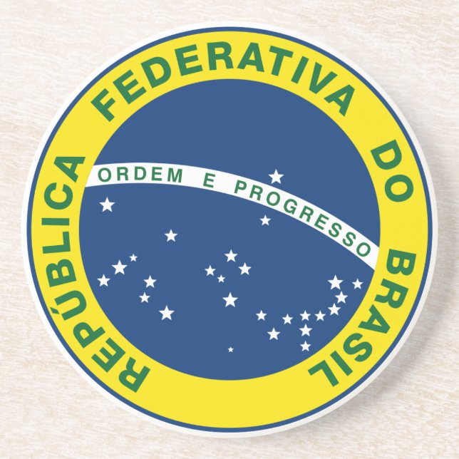 Brasiliens nationalsigill underlägg sandsten (Framsidan)