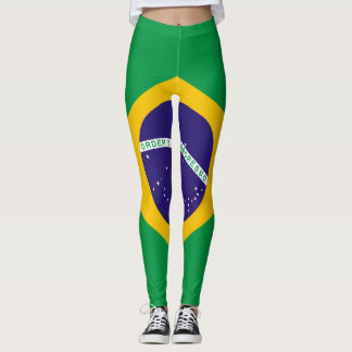 Brasiliens nationella Flagga Leggings