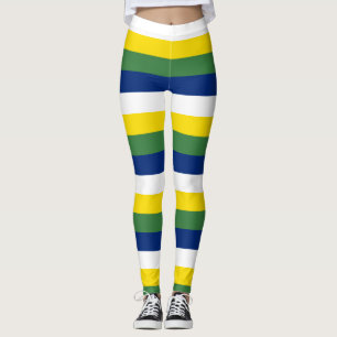 Brasiliens nationella Flagga-Vågrät stripe Leggings