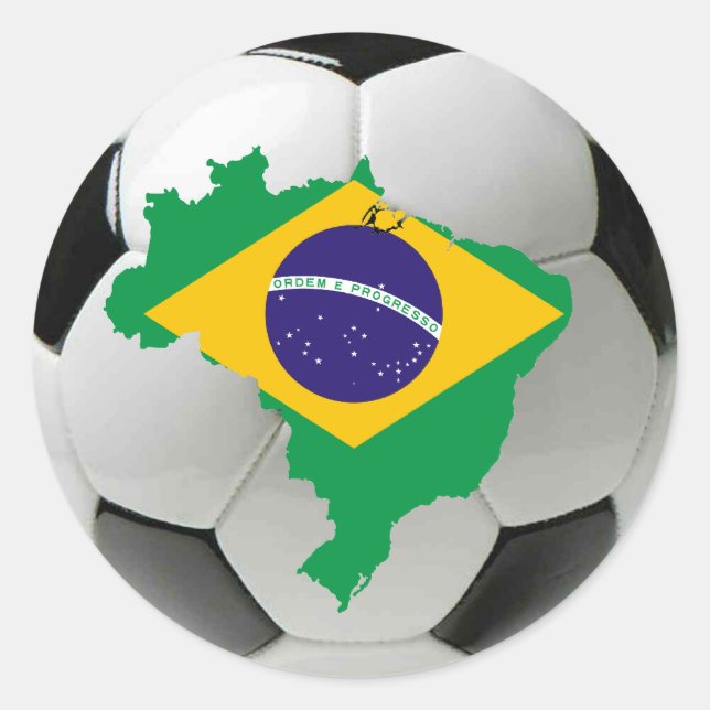 Brasiliens nationella lag runt klistermärke (Framsida)